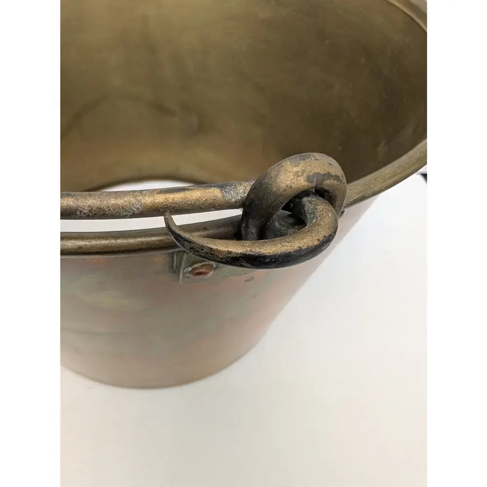 1860s Spun Brass Bucket Hayden Patent 1851 1865 1866 Waterbury Brass Hearth Pail